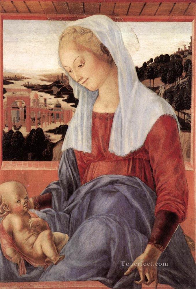 聖母子 1472年 シエナ フランチェスコ・ディ・ジョルジョ油絵